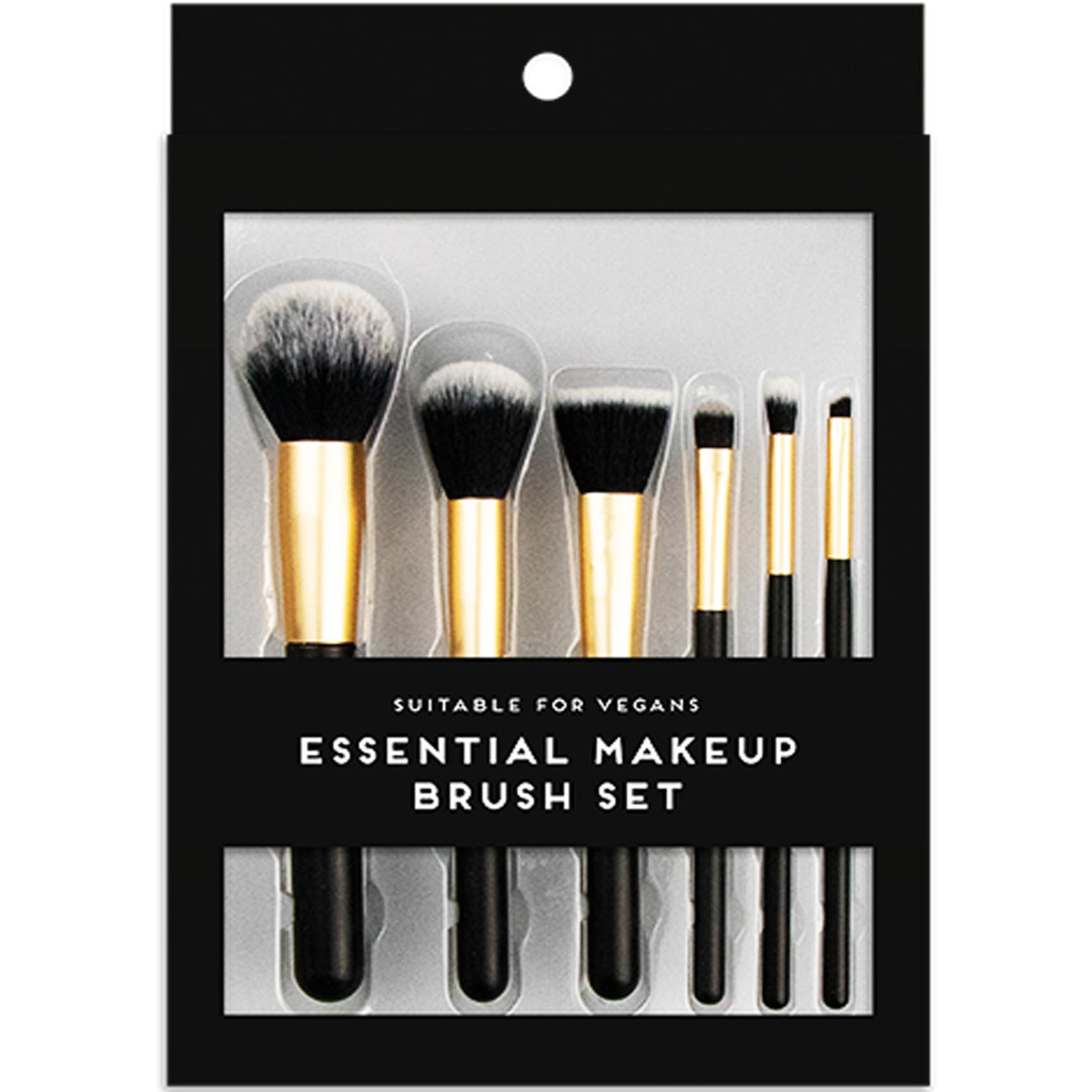6 Pcs Essential Makeup Brush Set Powder | Blusher | Foundation | Eye | Vegan Friendly/Suitable | UK FREE P&P
