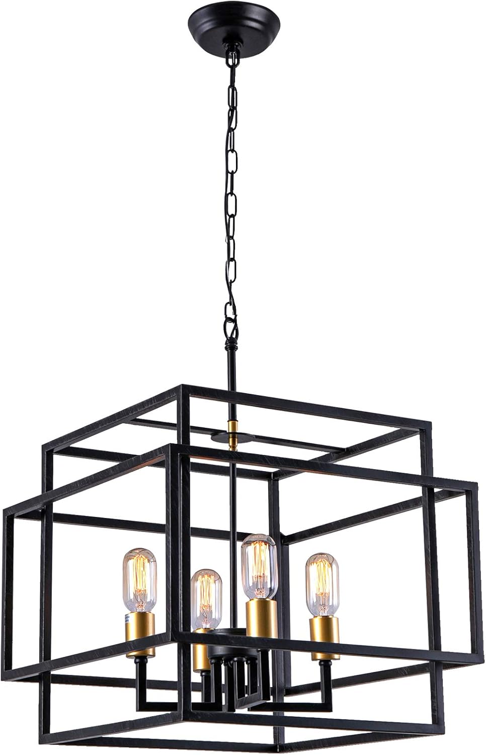 Image showing various E26 bulb types compatible with the Maxax Modern Square Chandelier, including incandescent, LED, and CFL options.