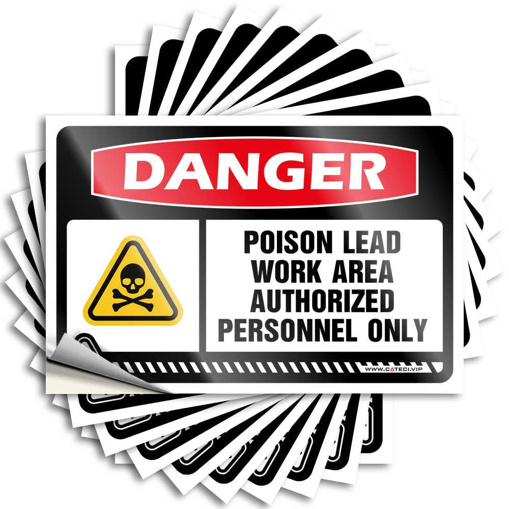 Danger Poison Lead Work Area Authorized Only Must Bathroom DIY | Assorted Bumper Collection Removable Vinyl Sticker Decal(6X9CM)