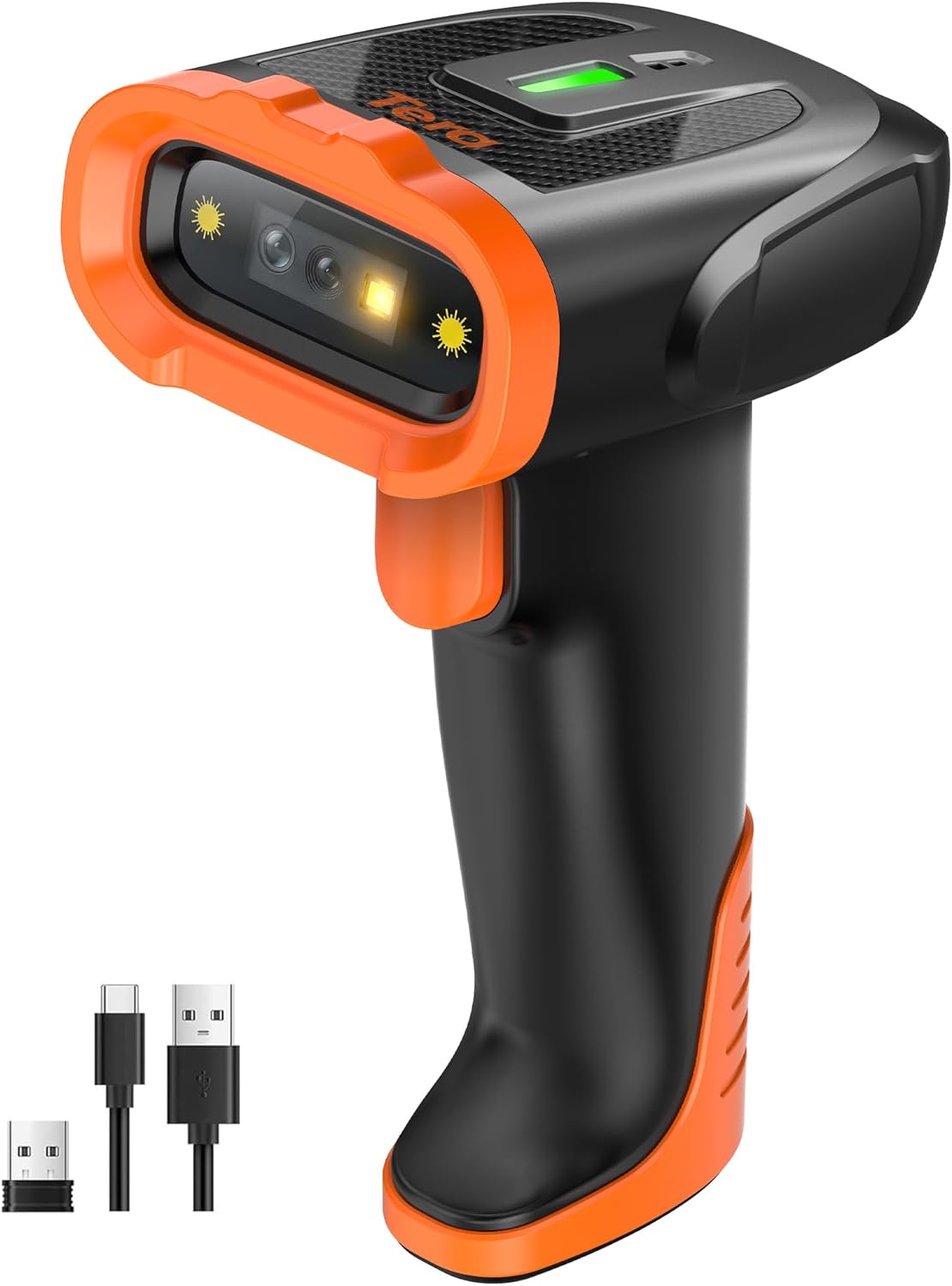 Tera Barcode Scanner Wireless Handheld: with 2200mAh Lithium-Polymer Battery Works with Bluetooth 2.4G Cordless USB Wired 1D 2D QR Bar Code Reader for Retail Inventory Management Model D5300