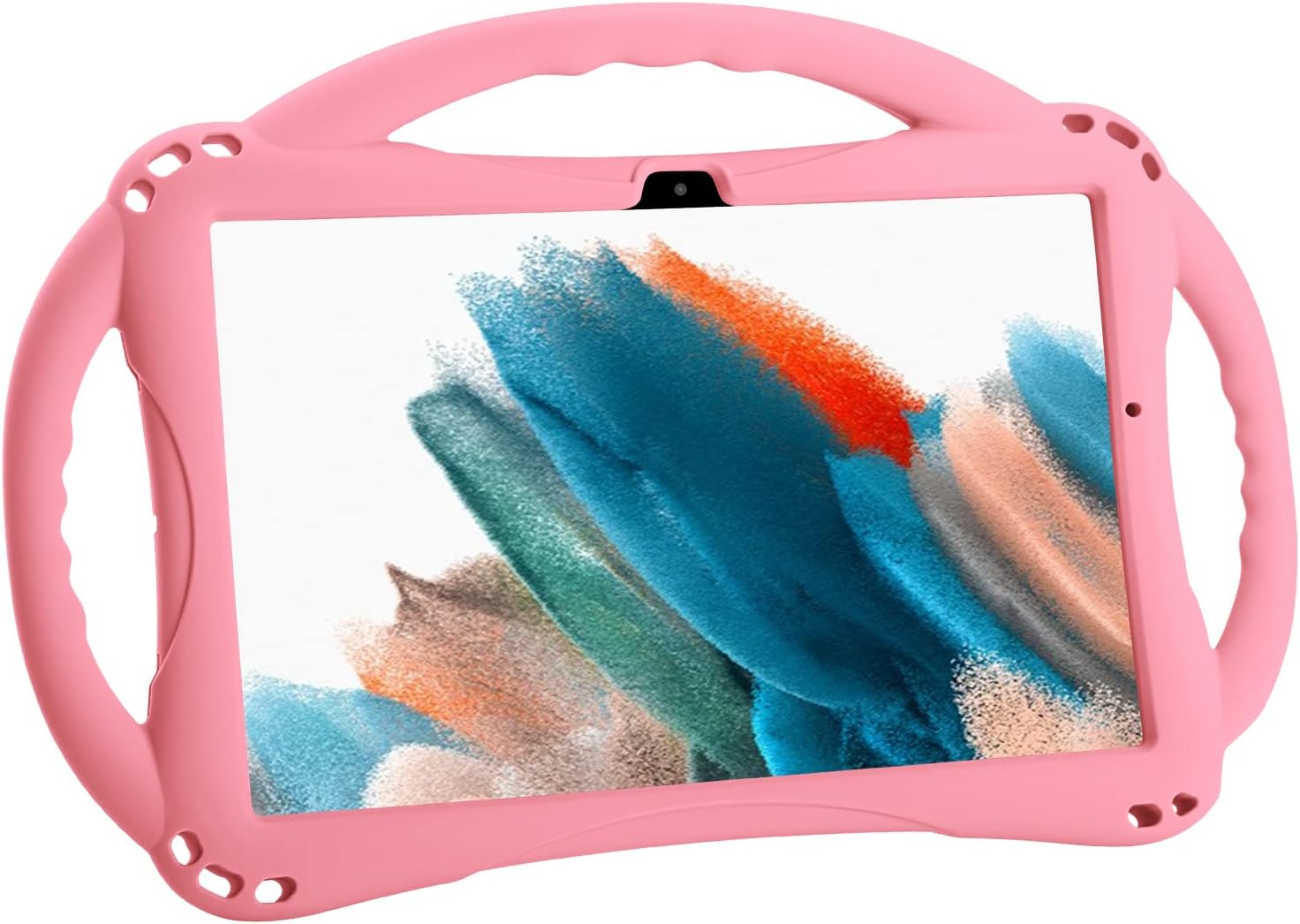 TopEsct Kids Case for Samsung Galaxy Tab A8 Lite 10.5" 2022 (SM-X200/SM-X205/SM-X207), Light weight Kid-Proof Cover with Kickstand & Three Handles and Strap for Samsung Tablet A8 10.5 Inch 2022 (Pink)