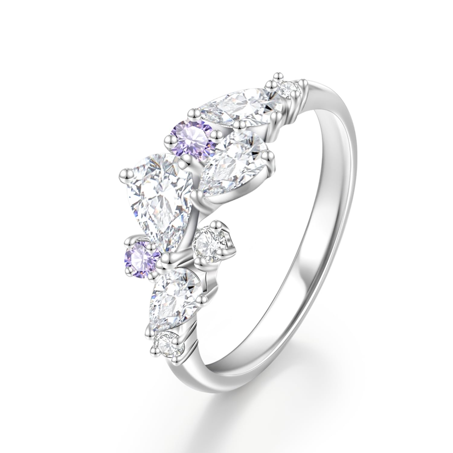 [FANCIME] リング レディース 藤の花 「藤華の雅」 指輪 14号 内周54.5mm 幅2mm 藤 フジ フラワー 花束 最高級ジルコニア 紫 シルバー S925 純銀製 ジュエリー クリスマス 彼女 記念日 誕生日 プレゼント ギフトラッピング付き