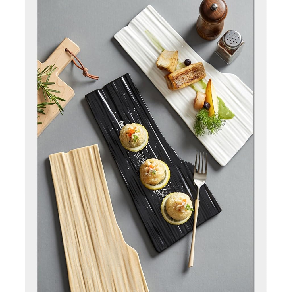 Forniture Per Feste Piatto freddo Piatto rettangolare Piatto da bistecca occidentale creativo in ceramica Piatto da sushi giapponese for ristorante commerciale Piatti Della Festa (Color : C)