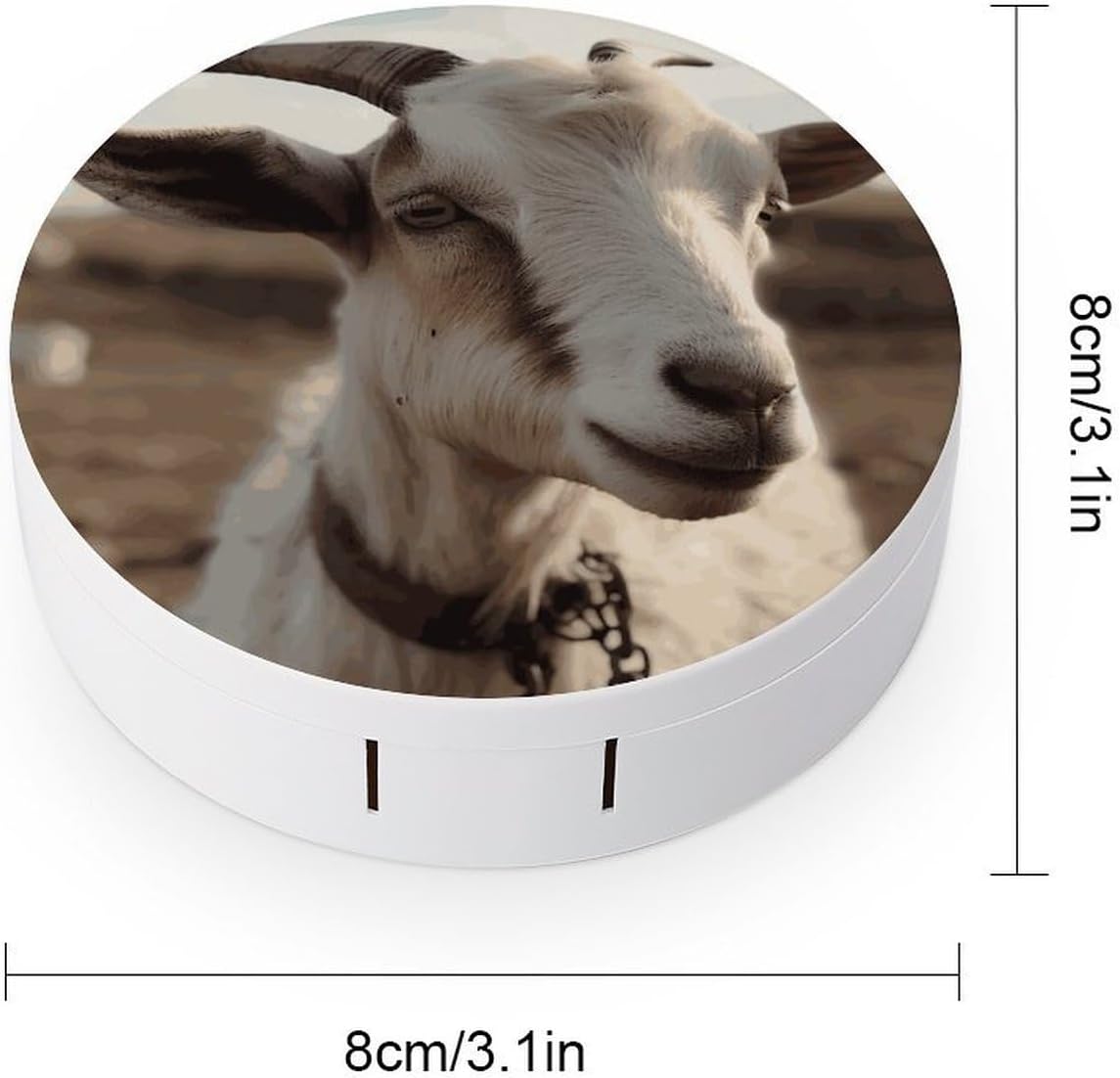 Goat on Hillside Contact Lens Case with Solution Bottle, Portable Contact Lens Box with Mirror, Lenses Applicator Remover Tool Kit for Women Men, Contact Lens Holder Container image 2