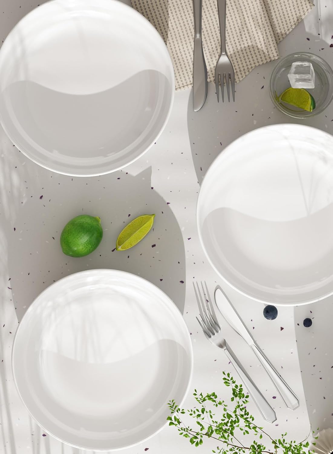 Quatish 35oz Pasta Bowls Set of 6, 8.5" Large Salad Bowls Soup Bowl for Kitchen, Microwave & Dishwasher Safe, Porcelain Wide and Shallow Serving Bowl, White Dinner Plates, Dinnerware Set, Gift - Image 6