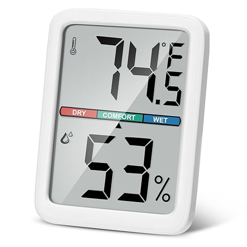 Miniatura 8 de Termómetro digital higrómetro Thlevel, termómetro de habitación de pantalla LCD grande, termómetro de pared de humedad interior con alta precisión,