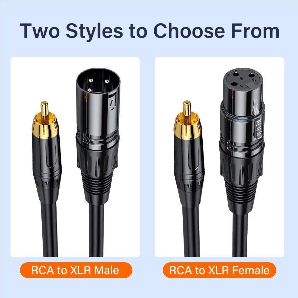 Cavo audio RCA a XLR maschio/femmina for amplificatore Mixer Altoparlante Karaoke Adattatore for microfono 1m 2m 3m 5m 10m 15m lungo(Female XLR,10m)