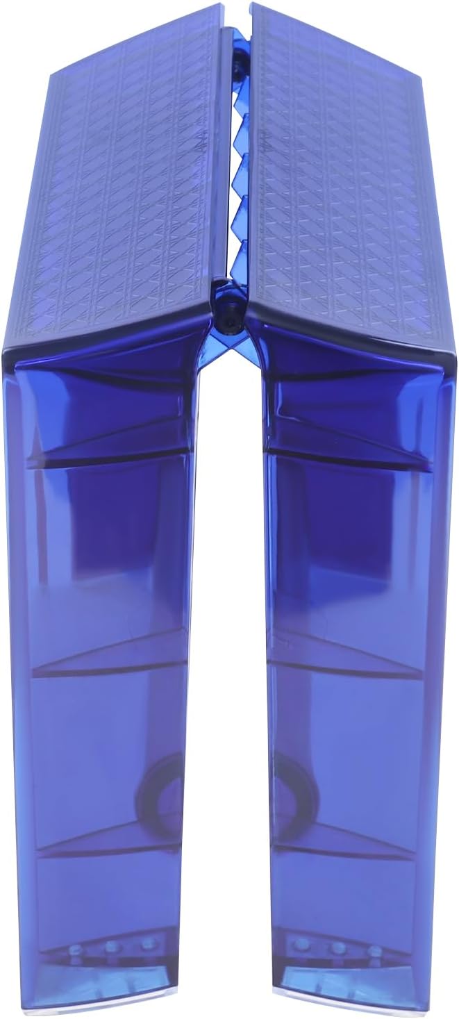 2 Step Clear Folding Step Ladder, Photography Stool, Protable Transparent Step Stool for Decorative Library, Modern Foot Stool (Blue)