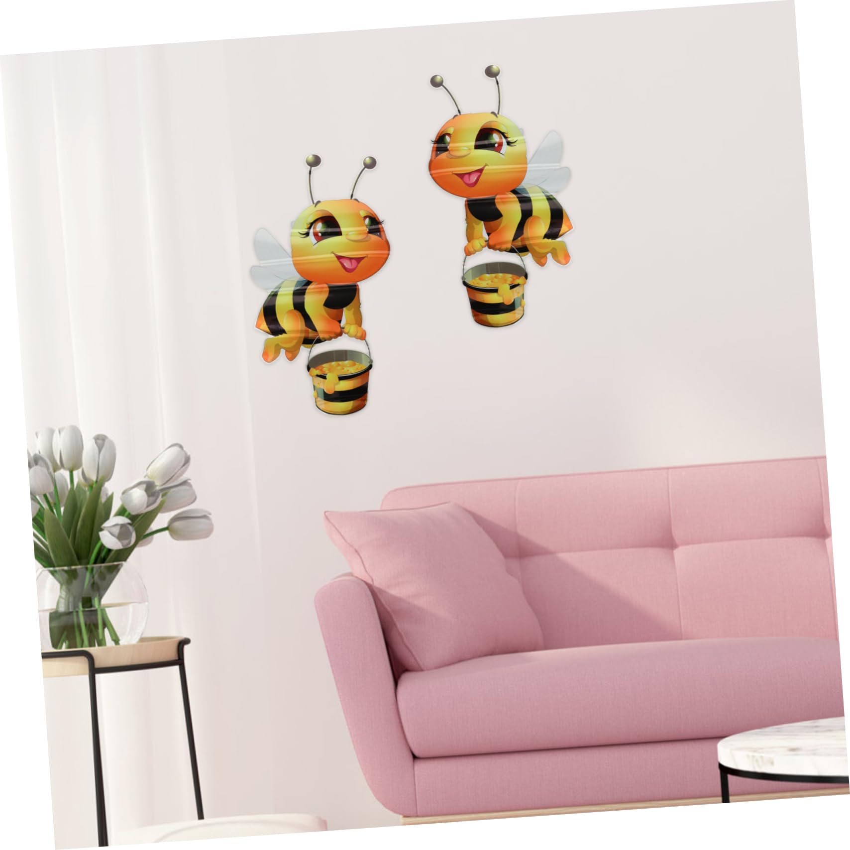 Hemobllo 10piezas Pegatinas De Pared De Insectos De Dibujos Animados De Decoración Para Habitaciones Infantiles Calcomanías Removibles De Abejas Para Decoración Creativa De Hogares y