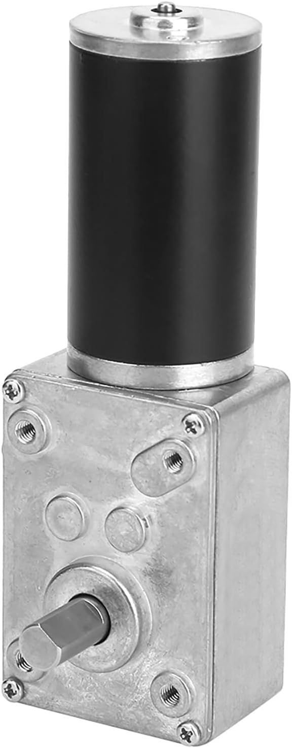 Worm Gear Motor, High Torsion Speed Reduce Electric Gearbox Motor Reversible 8mm Shaft 12V(12V,130RPM)