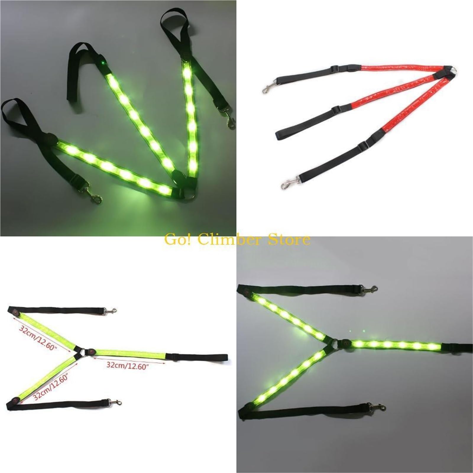 Verstellbares Brustgeschirr für Pferde mit LED - Nachtsichtbares Textilhalsband zum Reiten (Grün)