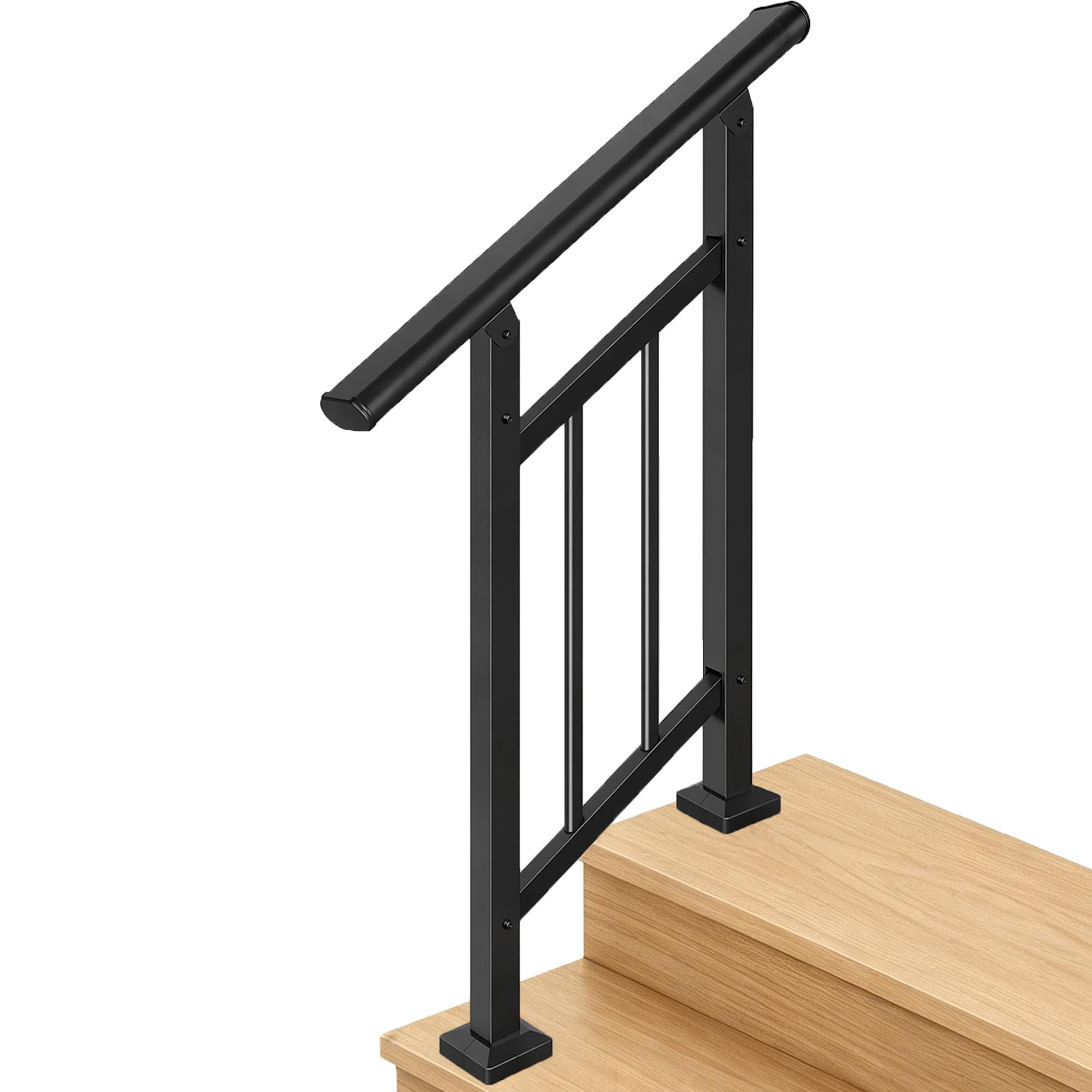 Metty Metal 2-Step Handrail with Black Balusters