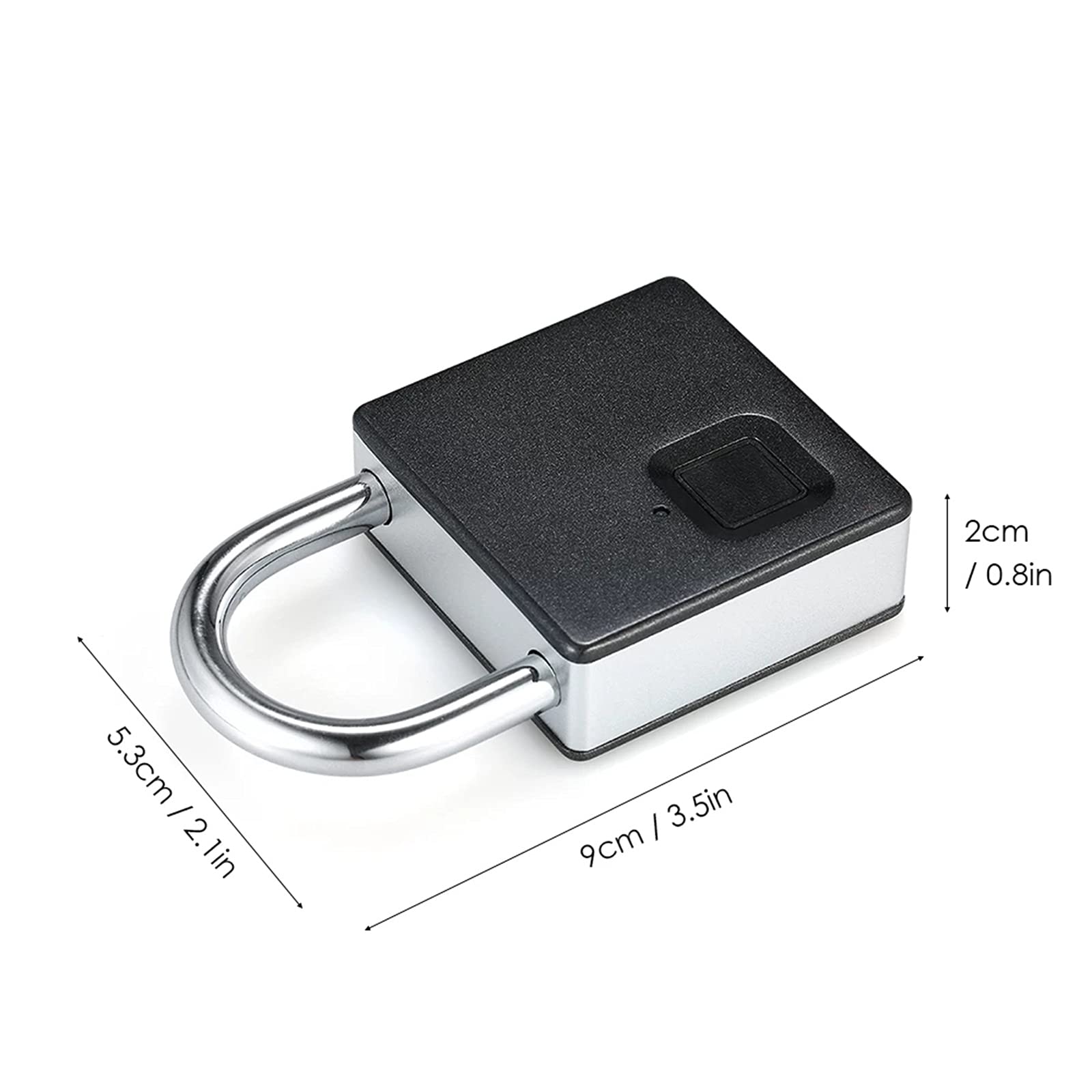 Candado Inteligente con Huella Dactilar Lock de huellas dactilares inteligente Huellas digitales Puerta for candado Garage para Seguridad(Schwarz)