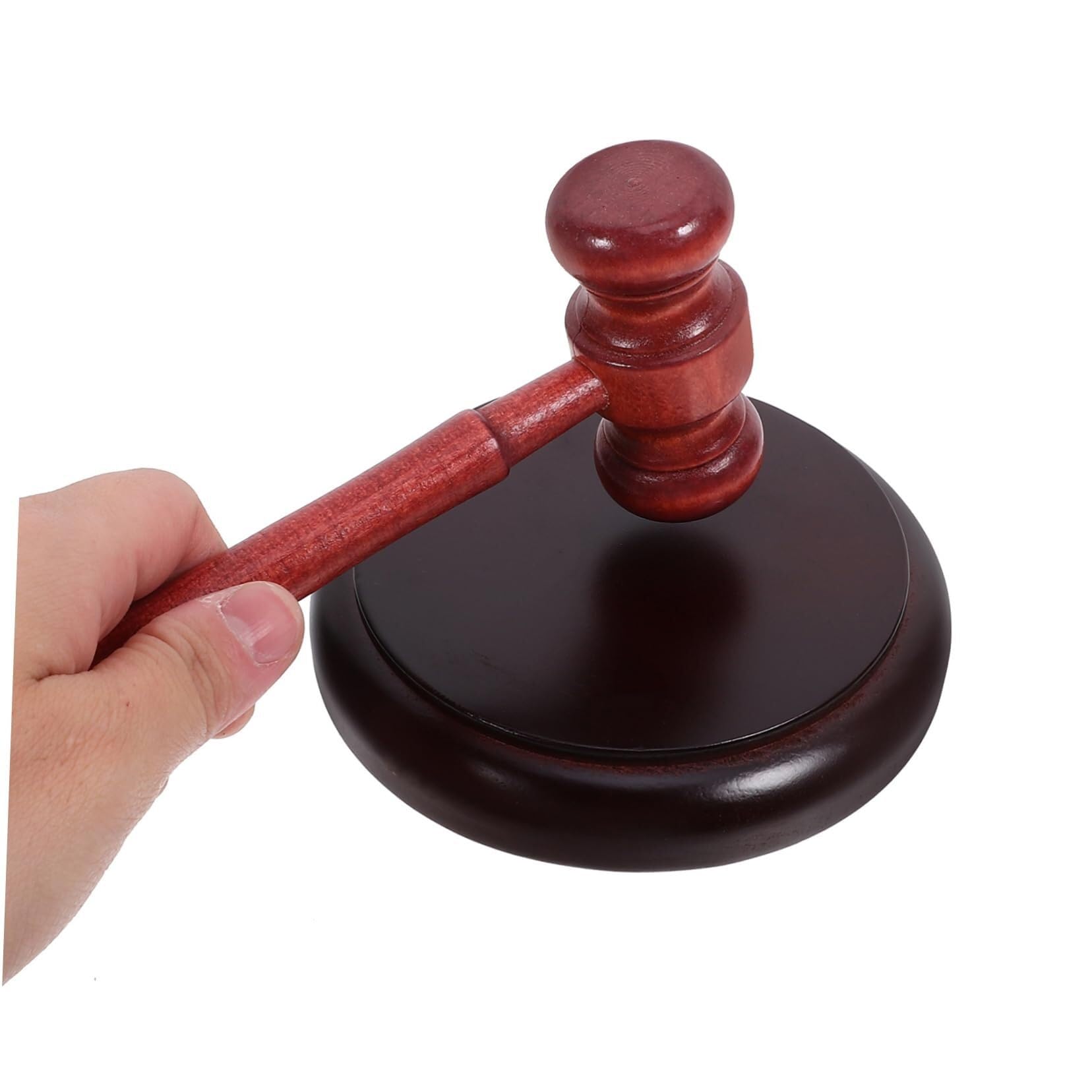 Set di martelletti for giudici in legno da 10 pollici con blocco sonoro, martello for aste con impugnatura comoda for uso portatile in tribunale dei giudici degli avvocati Martelli da carpentiere