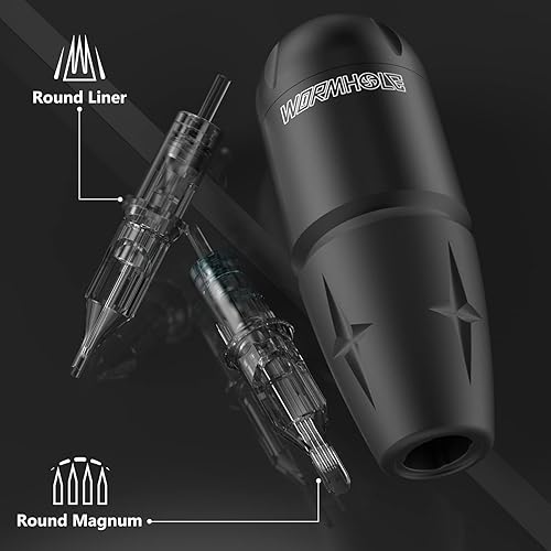 Miniatura 5 de Wormhole Tattoo Kit de máquina de tatuaje inalámbrica, paquete de batería de tatuaje, kit de máquina de tatuaje rotativa, 20 agujas de cartucho de