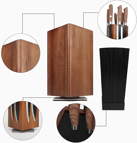 Miniatura 3 de Bloque magnético para cuchillos, soporte magnético para cuchillos, cuchillo ancho con imanes fuertes, bloque de cuchillos magnético giratorio sin