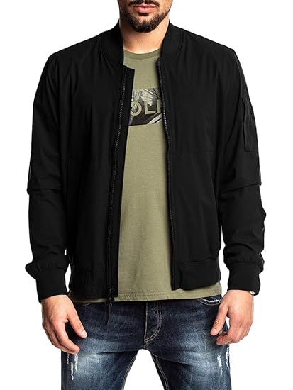 plain black bomber jacket mens