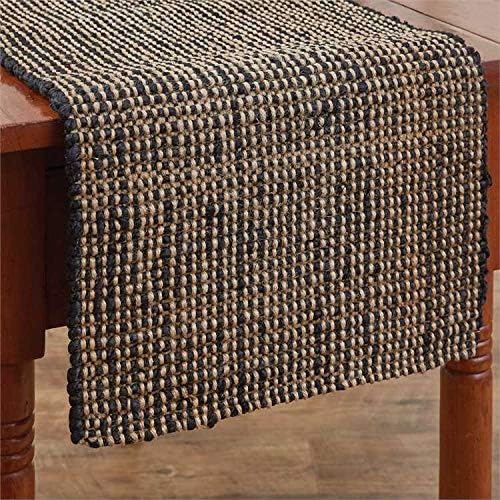 Park Designs Jute Boucle Table Runner - Black, 14" x 54"