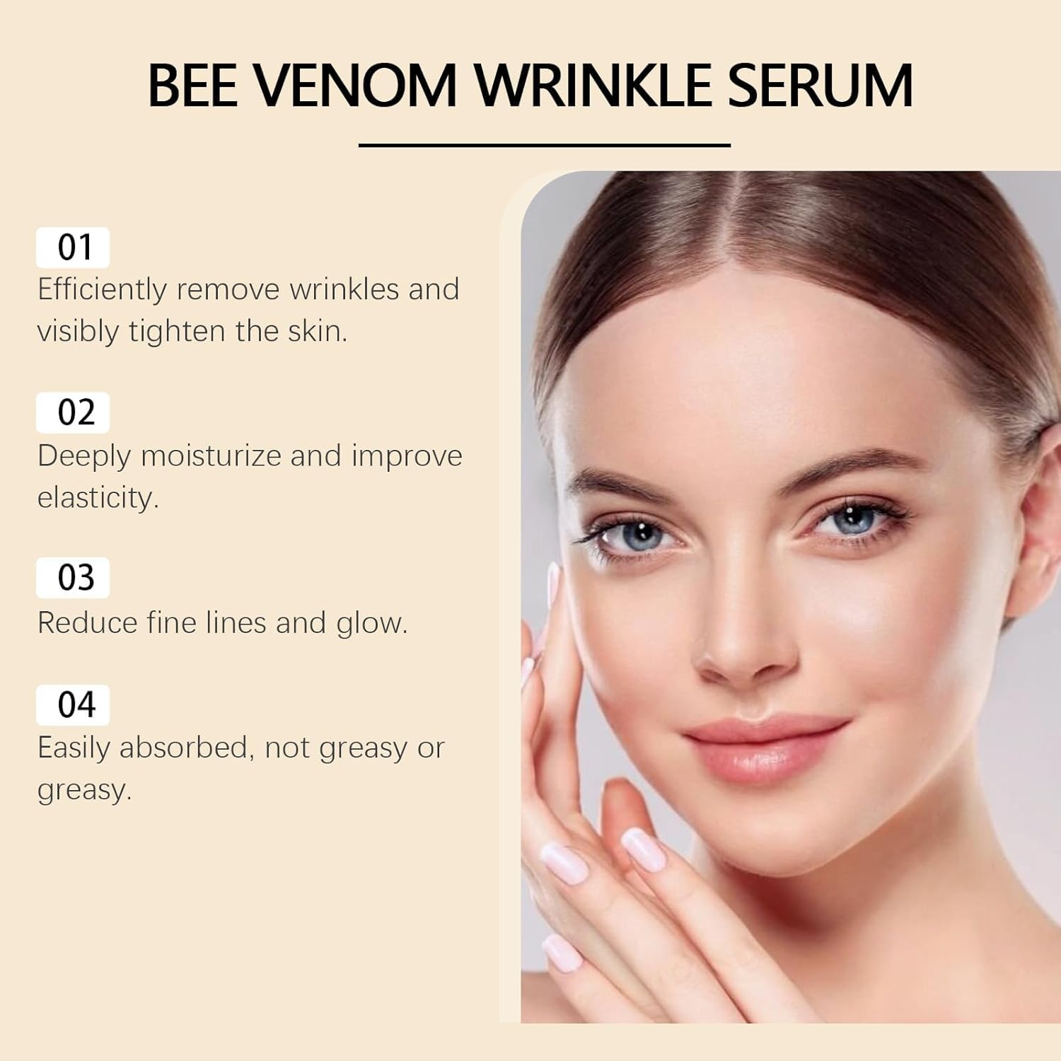 Bee Venom Wrinkle Removal Cream – Anti-Aging, Firming, Lifting, and Moisturizing Skin Cream for All Skin Types – Recovery and Anti-Wrinkle Care - Image 3
