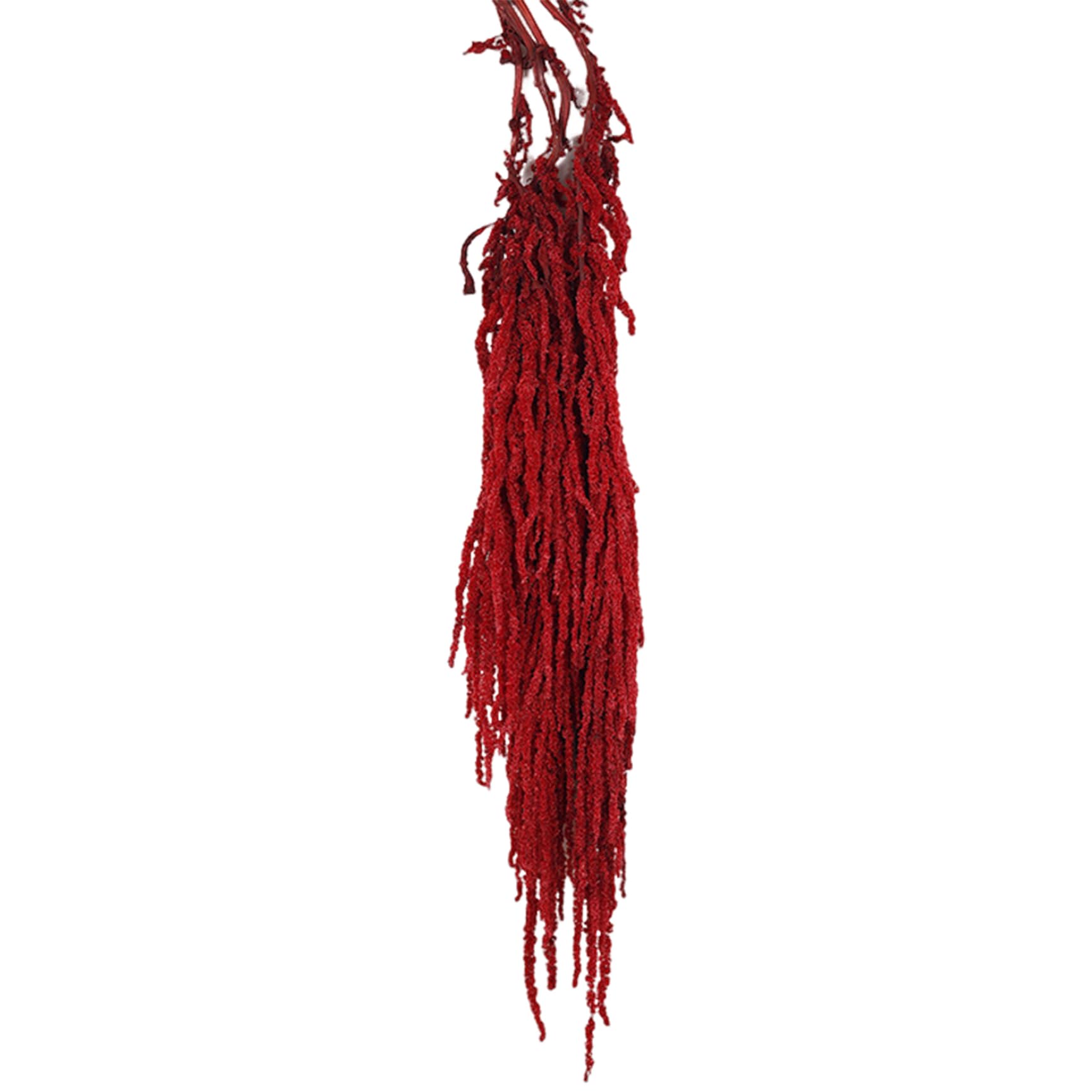 CAKEEYUM Dried Flower Bouquet, 24-31.5" Hanging Dried Amaranthus, Lifelike Natural Vine Flowers, Reusable Plants for Wedding Bouquet Wall Home Party Decor, Dark Red Flower
