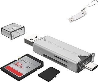 3in1 USB 3.0 Portable SD Micro SD Memory Card Reader for SD SDXC SDHC TF MicroSD MicroSDXC MicroSDHC MMC RS-MMC UHS-I UHS-II UHS-III for Mac OS Windows Linux Chrome PC Laptop Notebook Camera