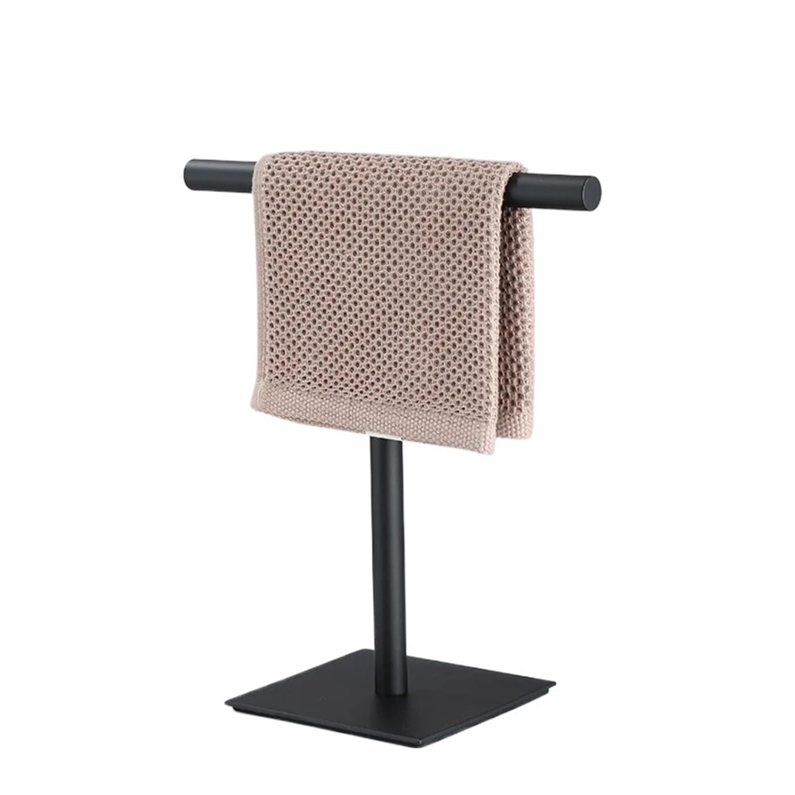 2pcs Movable Free-Standing Hand Towel Holder Paper Bath Stand Bathroom Hanger Vanities Countertop(Black)