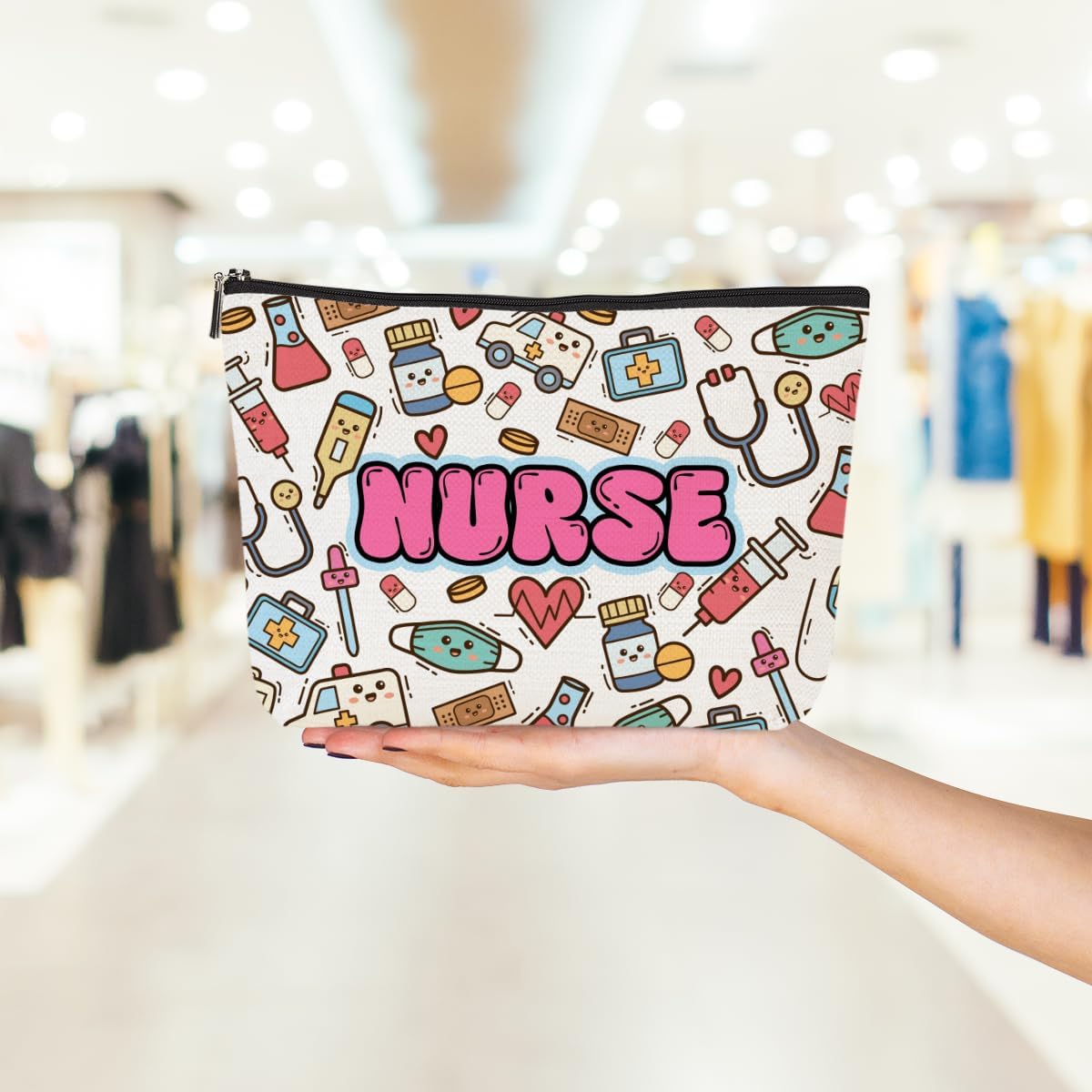 Nurse Cosmetic Bag Nurse Gifts Nurse Appreciation Makeup Bag Nurse Graduation Gift Nursing Student Essentials Accessories Nurse Practitioner Gifts for Women BFF Nurses Week Gift Christmas Birthday - Image 5