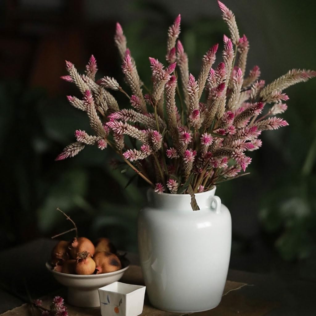 Vase Retro Simple Blue and White Porcelain Double Ear Flower Jar Vase Home Living Room Flower Arrangement Table Flower Vessel Suitable for Dining and Living Room Home decoratio