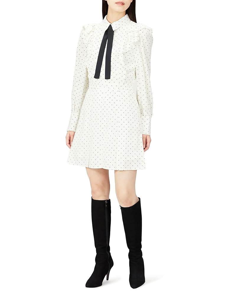 snidel 新品 フリルミニプリントワンピース ホワイト 白 SNIDEL - スナイデル フリルミニプリントワンピース ドット 1の