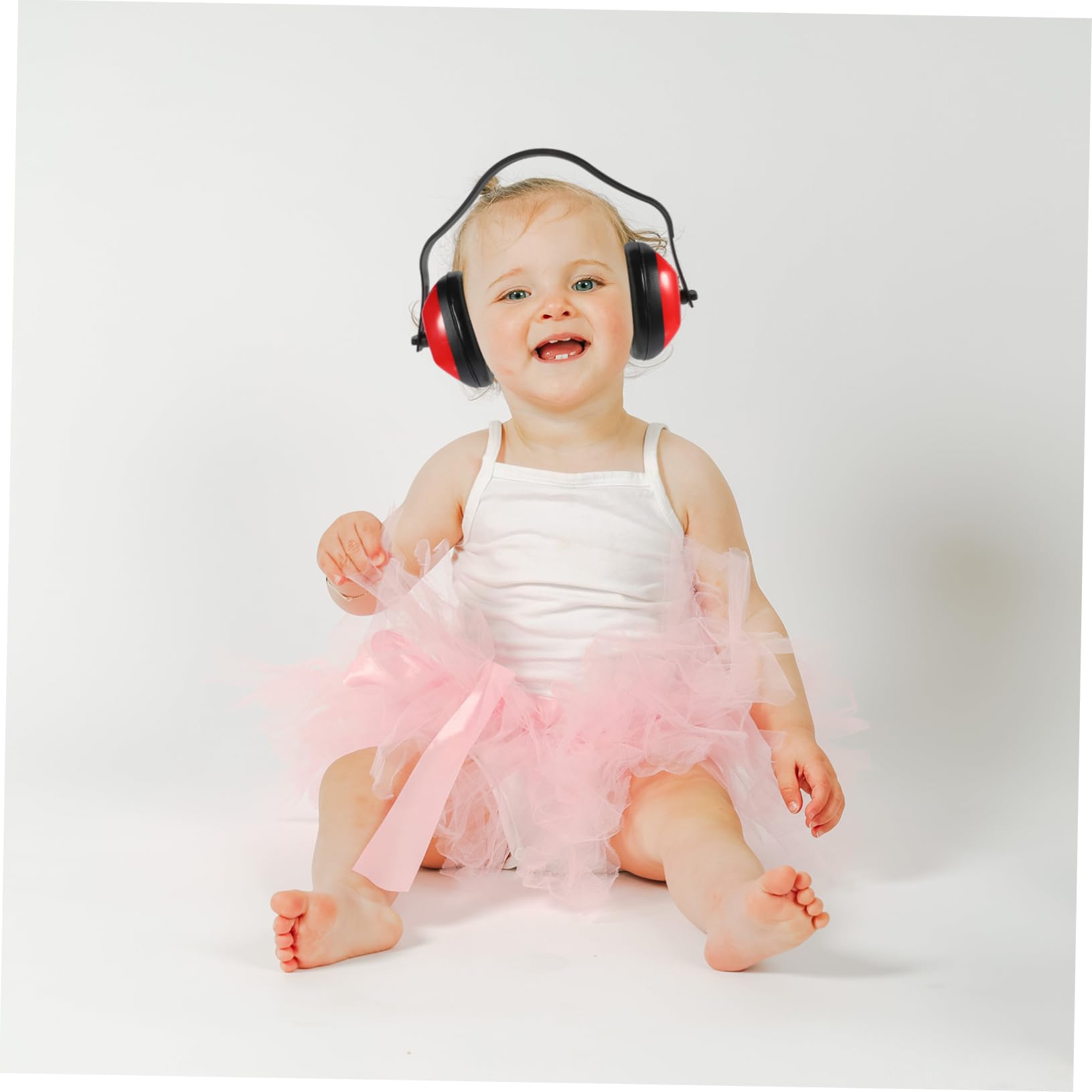 SEWOART 2pcs Soundproof Earphones for Headphones Ear Protection for Ear Canceling Hearing Ear Muff Ear Protection Phones for Cancelling Child Red Abs