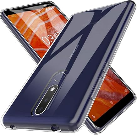 LK Funda para Nokia 3.1 Plus, Carcasa Cubierta TPU Silicona Goma Suave Case Cover Play Fino Anti-Ara?azos - Clara