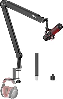 IXTECH Mic Arm Boom Arm 360° Rotatable Microphone Boom Arm Mic Boom Arm with Desk Mount, Fully Adjustable, for Podcast, Video, Gaming, Radio, Studio Recording, Sturdy and Universal VALIANT Pro