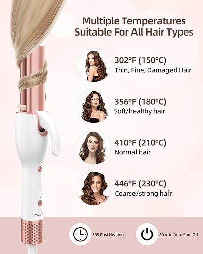 Miniatura 5 de CkeyiN Alisador y rizador de cabello 2 en 1, moldeador de flujo de aire, varita rizadora y plancha plana con aire de enfriamiento de un botón para