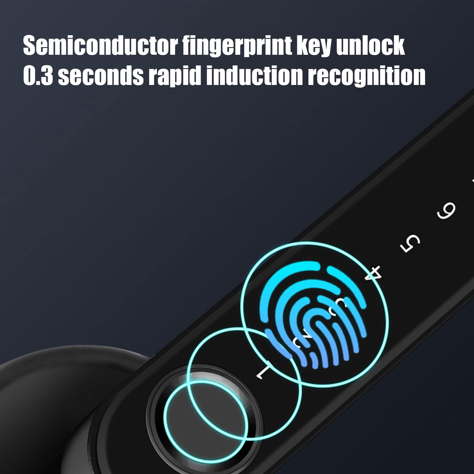 Generic Entrada Electrónica sin Llave de Aleación de Zinc con Huella Digital Inteligente con Reconocimiento Biométrico Rápido 0.3S, 3 Métodos de Desbloqueo (Huella Digital/Llave/contraseña), Se