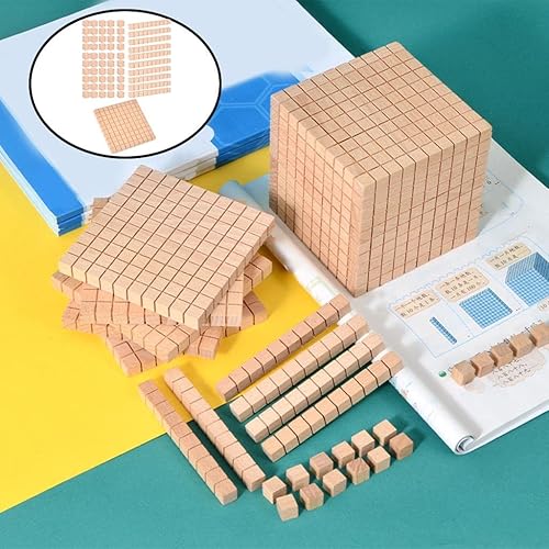 Miniatura 7 de Gazechimp Montessori DIY Base de madera de diez bloques de matemáticas manipulativas matemáticas tempranas aprendizaje matemático, paquete B Paquete