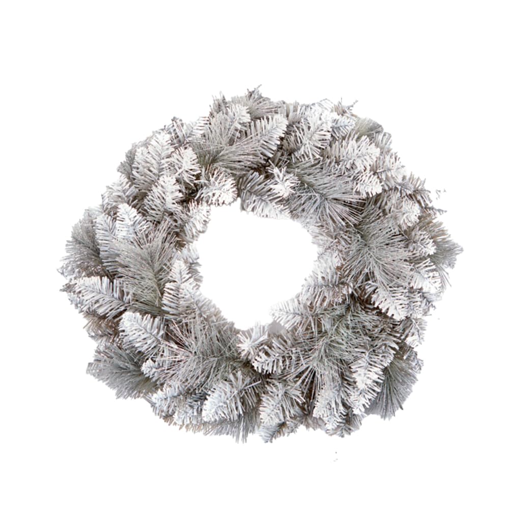 Premier Christmas Tipped Wreath (50cm) (Silver)