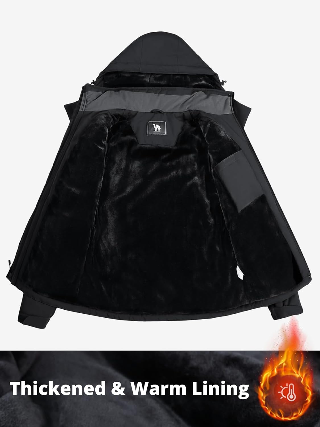 CAMEL CROWN Women's Warm Winter Ski Jackets Waterproof Snow Coat with Hood Mountain Windproof Rain Jacket - Image 6