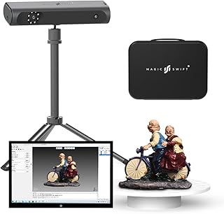 3DMakerpro 3D Scanner—0.1 MM Precision&10 FPS scan Speed Portable 3D Scanner for 3D Printing with Portable Carrying Case -Magic Swift Plus Color Scanning(Color Luxury Package)