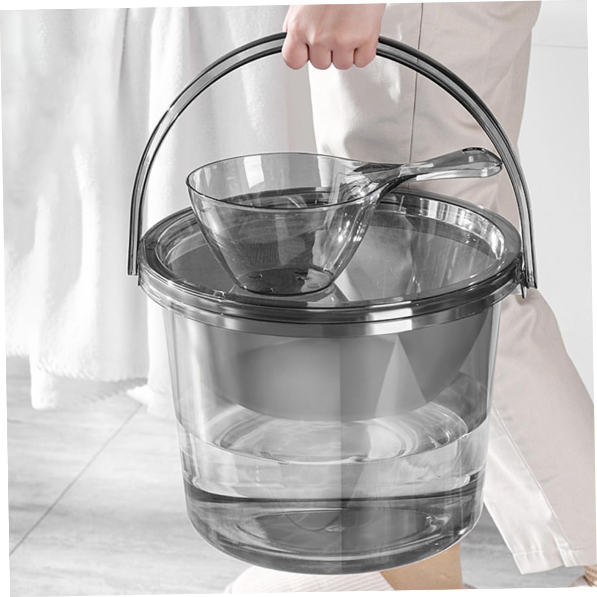 Alipis Cubo de Gran Capacidad de Plástico con Asa Hogar Cubo de Agua Multiusos para Jardinería y Limpieza Baño o Cocina