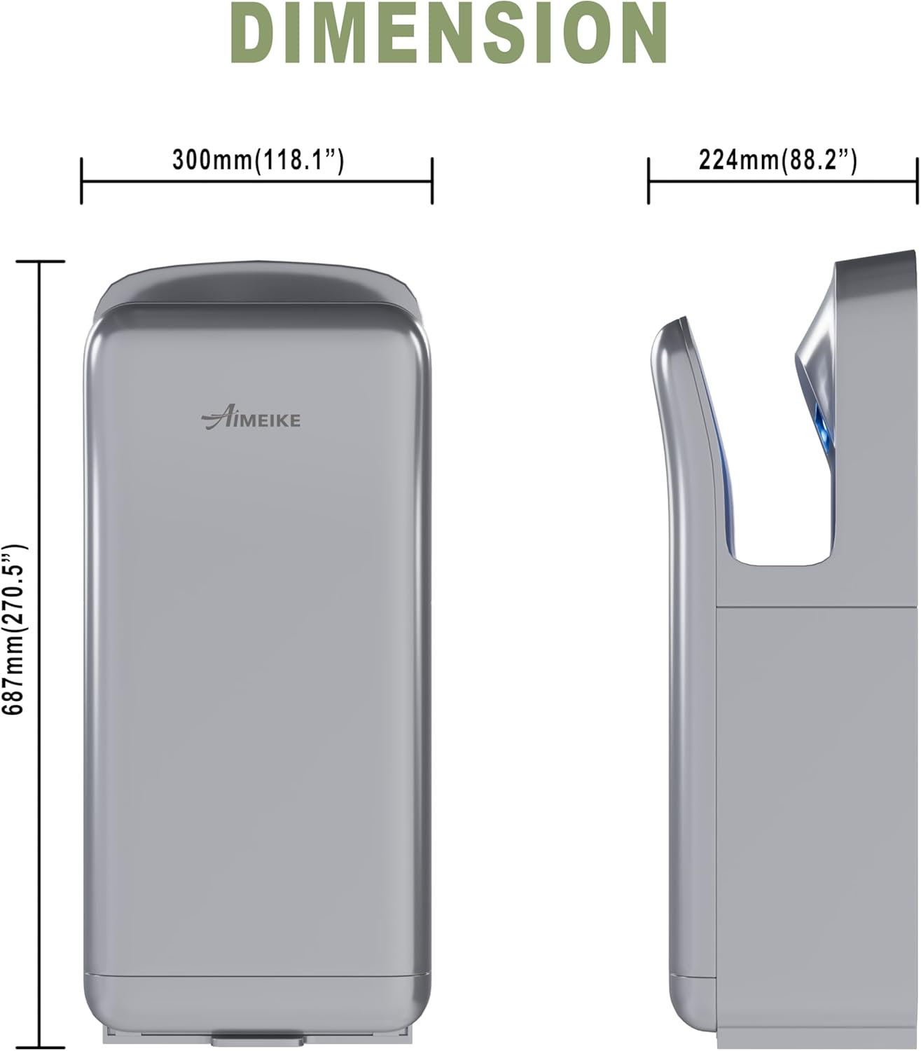 Automatic Commercial Vertical Hand Dryer High-Speed with HEPA Filter, Durable ABS Housing for Restrooms, Offices & High-Traffic Facilities