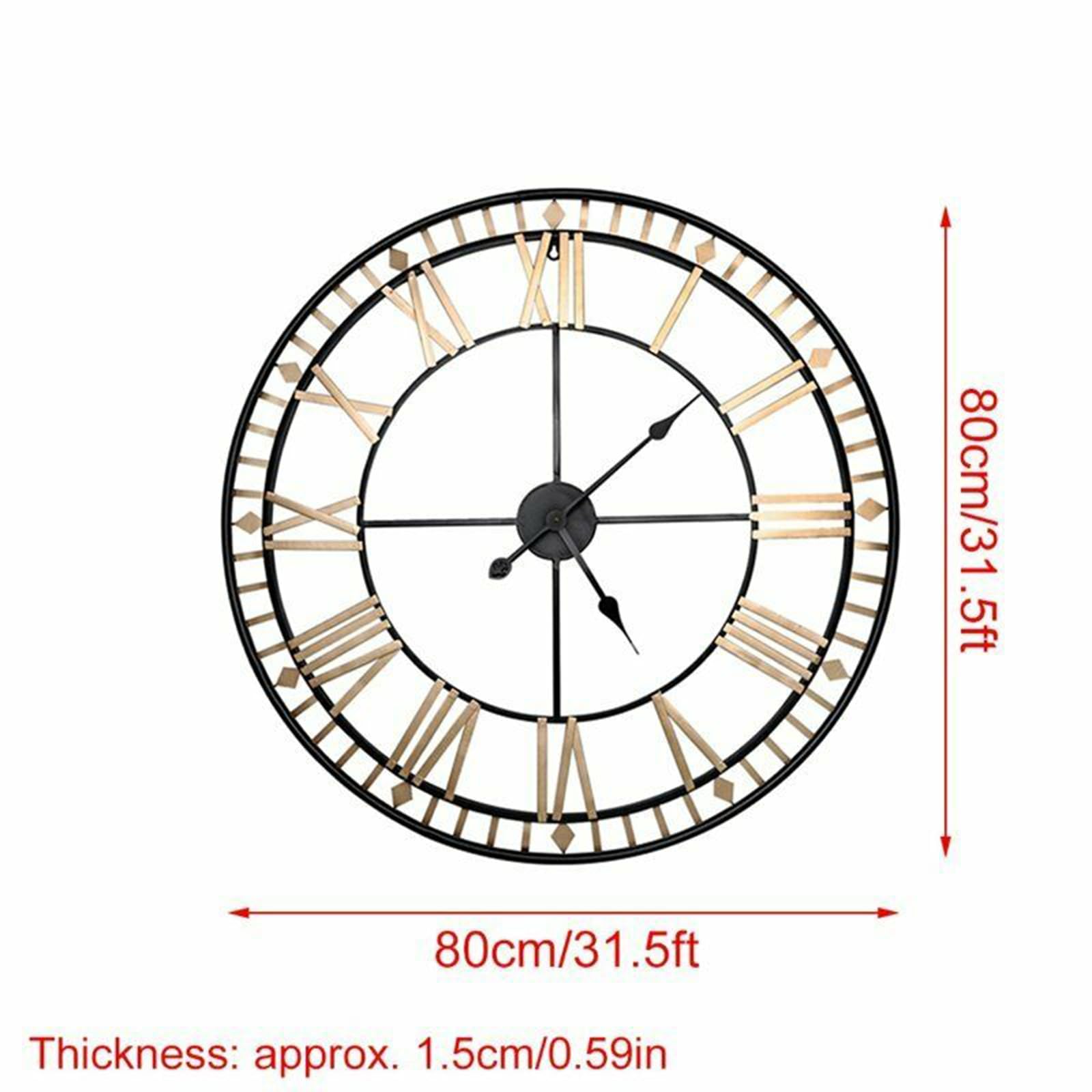 80cm Wanduhr Groß, Wanduhr Ohne Tickgeräusche, Wanduhr Modern, Aluminium-Zeiger, Batteriebetrieben, Lautlos, Wanduhr Gold für Küche, Wohnzimmer, Hotels, Klassenzimmern, Cafés, Heimbüro
