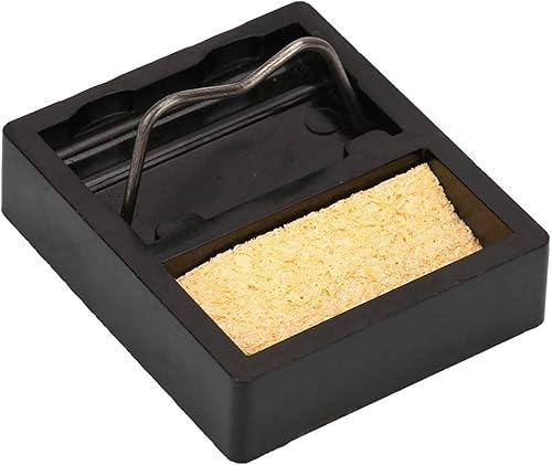 Miniatura 7 de HWY-001 Mini soporte de hierro eléctrico con esponja limpiadora de puntas 1,112.0 F resistente a altas temperaturas para soldar, ensamblar y