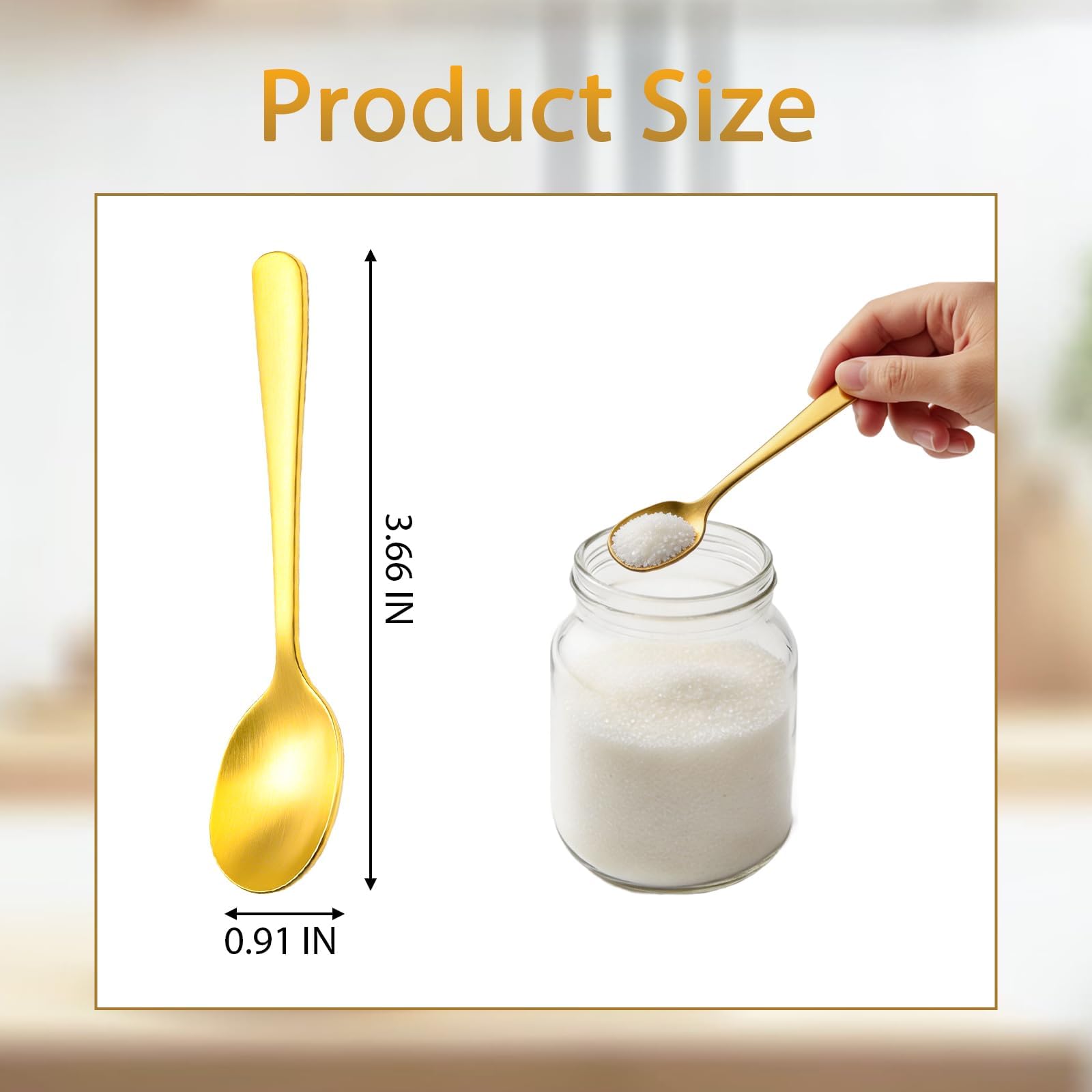 Small Gold Spice Spoons - 8 Pack -2