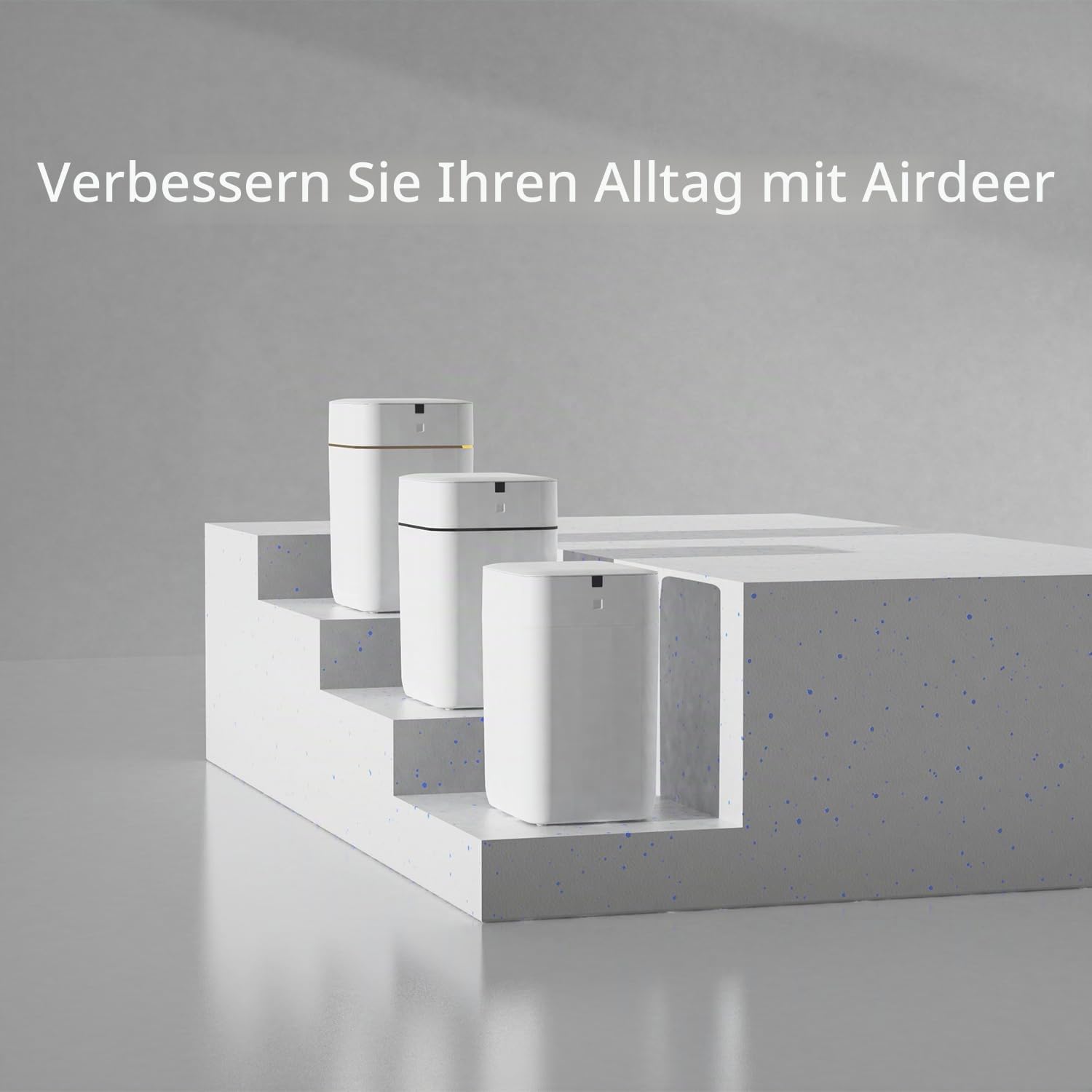 Airdeer Grehge Tomaten-Mülleimer, selbstdichtend und selbstwechselnd, intelligenter Mülleimer, Bewegungssensor, berührungsloser Mülleimer mit Deckel, für Küche, Bad, Büro, 6 Nachfüllbeutelringe