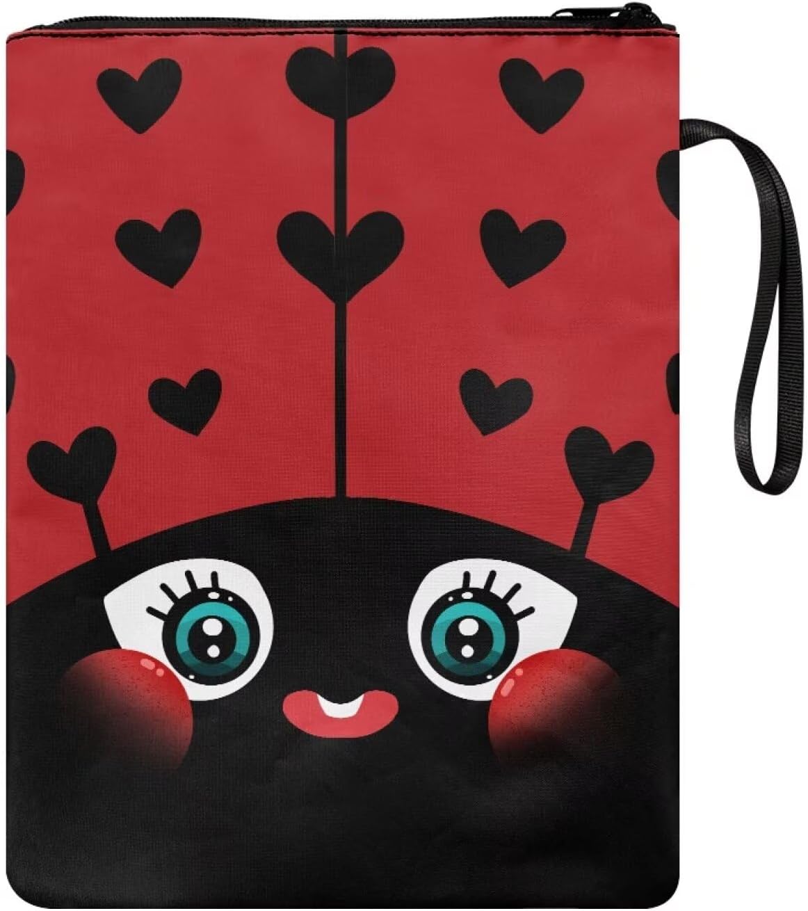 Renewold Cute Ladybug Book Cover Protector Book Sleeve Bible Holder Journal Case Hardcovers Paperbacks Pouch Textbooks Notebooks Bag Organizer for Kids Adult