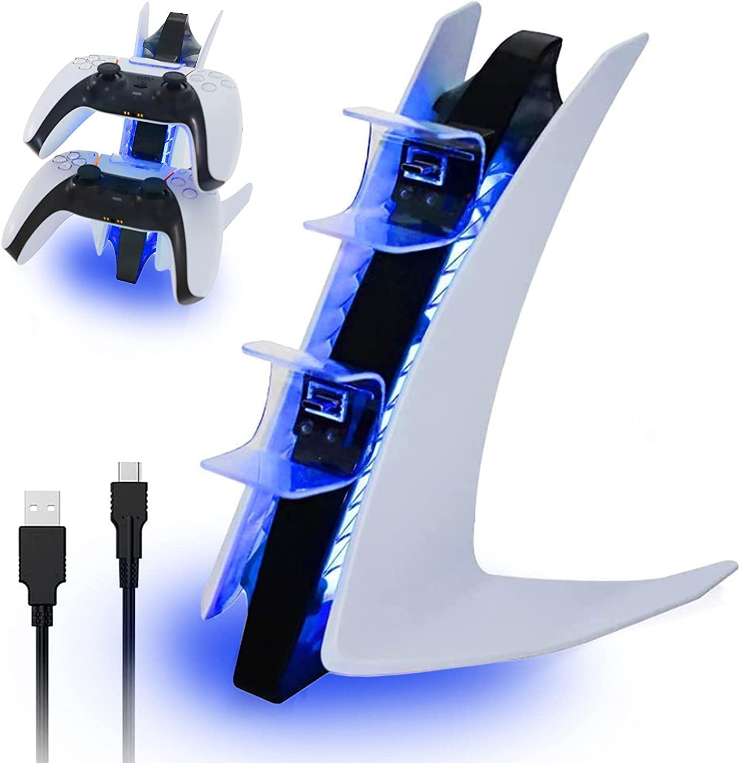 New World For PS5 DualSense Controller Charger Special Edition, Wireless Controller Charging Station with Dual USB C Ports, Dual USB Fast Charging Dock for Sony Playstation 5 Dualsense Controller (B0BXHP1KBR) Amazon Price History, Amazon Price Tracker