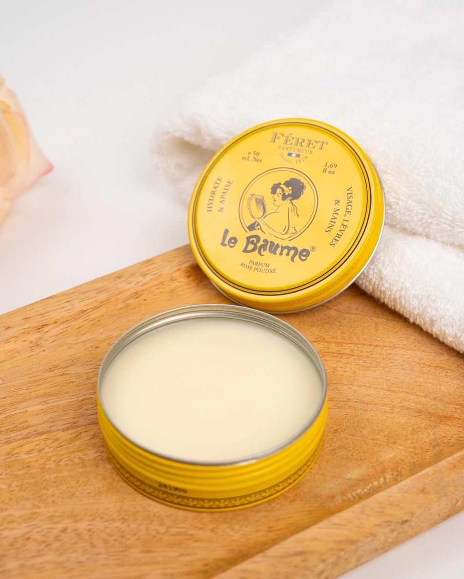 Féret Parfumeur Le Baume, After Sun, Natural Multipurpose Moisturizing Balm, Face Lips and Body, Made in France (1.7 oz / 50 ml, Rose)