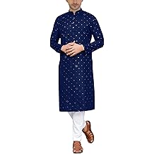 MKP125 Men's Blue Kurta Pajama Set Indian Traditional Party Wear Outfit