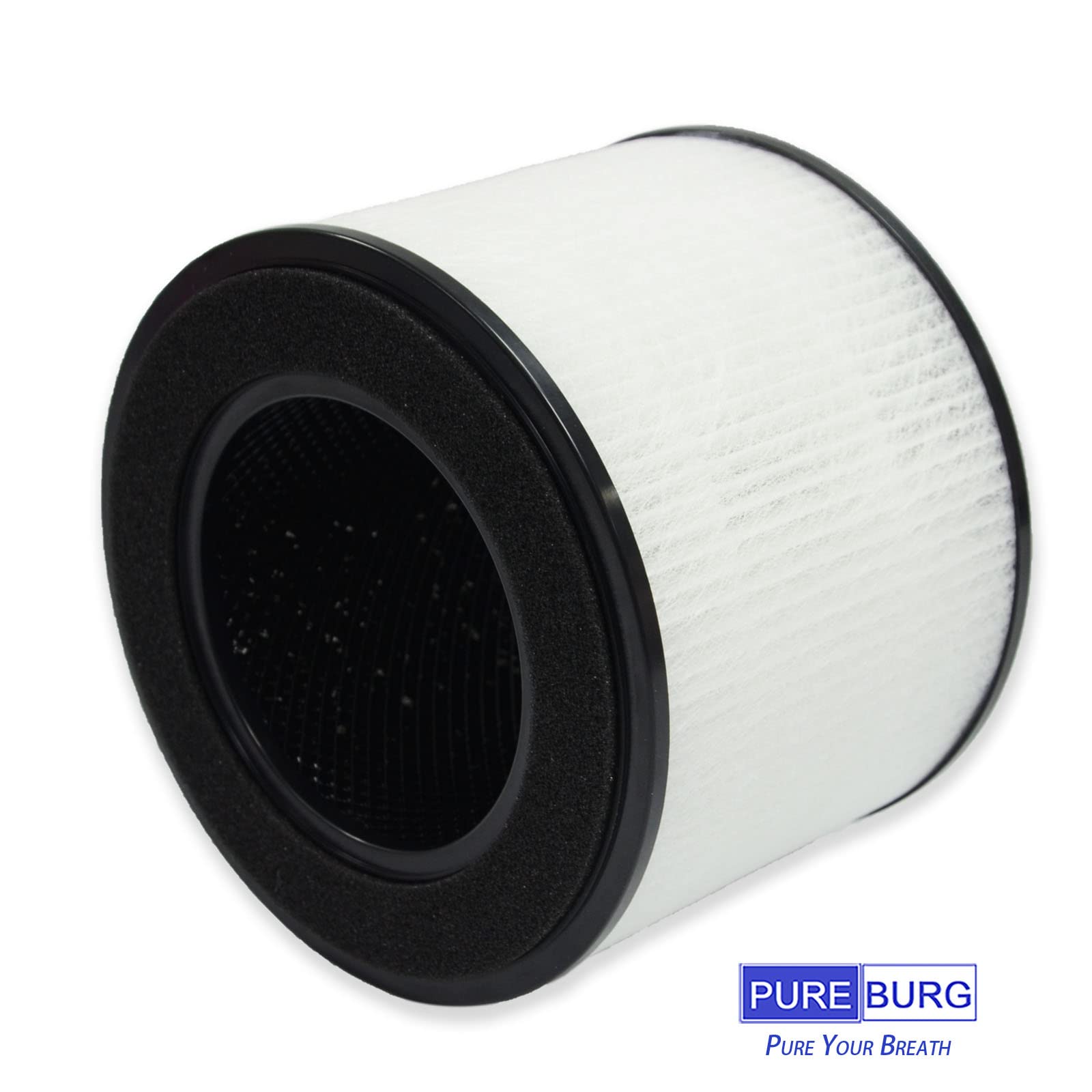 PUREBURG Lot de 2 filtres de rechange compatibles avec les purificateurs d'air HIMOX H02 & TechCare TC-6020B, H13 HEPA à 4 étapes, charbon actif, purification de l'air et de la poussière