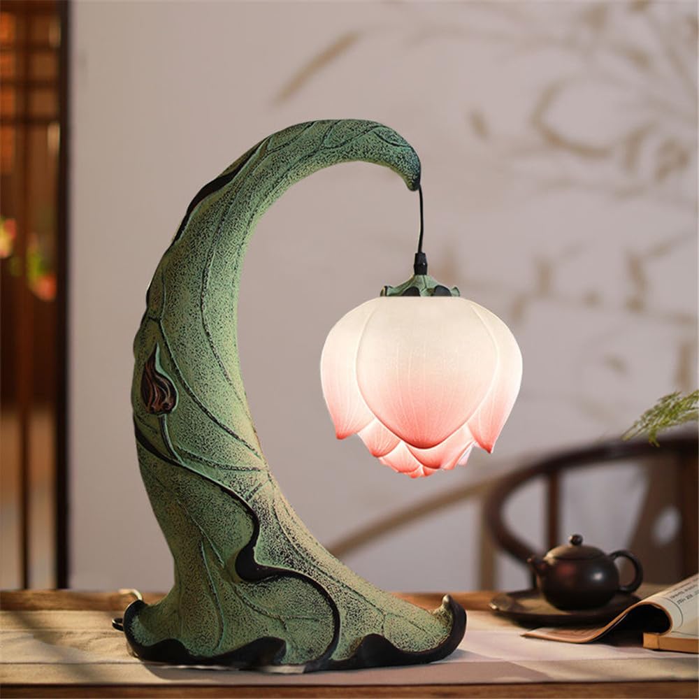 Lampada da tavolo Lotus – Lampada da tavolo moderna a LED per soggiorno, camera da letto, studio, villa e decorazione per hotel